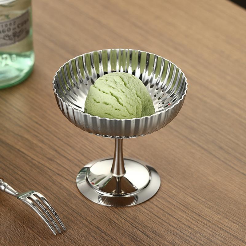 304 Нержавеющая сталь Чашка из нержавеющей стали Креативная салатница Ресторан Высокая ножка Десертная чашка для мороженого Бар Аксессуары для дома