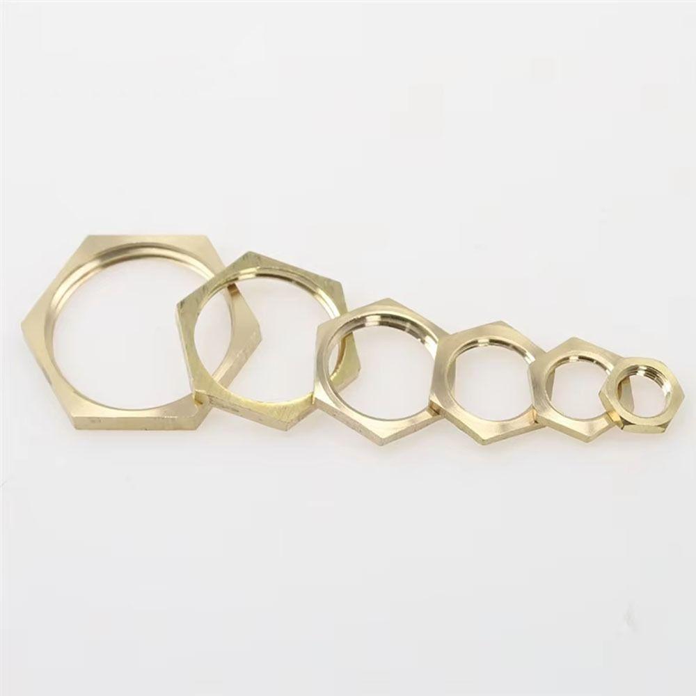 10Pcs Hexagonal Shank Cap Flange Nut Brass Water Tank Joint Plumbing Fastening Accessories