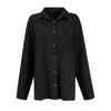 Women's Fashion Solid Color Loose Casual Single-Breasted Long Sleeve Shirt