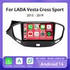Android 14 Carplay Car Radio для LADA Vesta Cross Sport 2015 - 2020 Мультимедийный проигрыватель Стерео GPS 2K QLED Автомагнитола Нет 2din 2 din