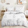3D Printed Rabbit Bedding Set Cute Animal Down Duvet Cover Pillowcase 2/3 Pieces AU/EU/DE Full Size Soft Home Textile Easter Quilt Cover