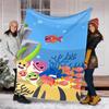 B-Baby Shark printed throw blanket—soft,warm;versatile blanket for all seasons—perfect as &air-conditioning throw,nap blanket