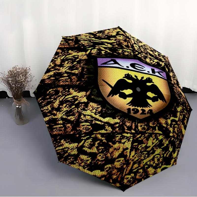 Складной зонт с принтом логотипа AEK FC, для улицы, отдыха и путешествий, прочная ткань зонта, подарок на день рождения и праздник