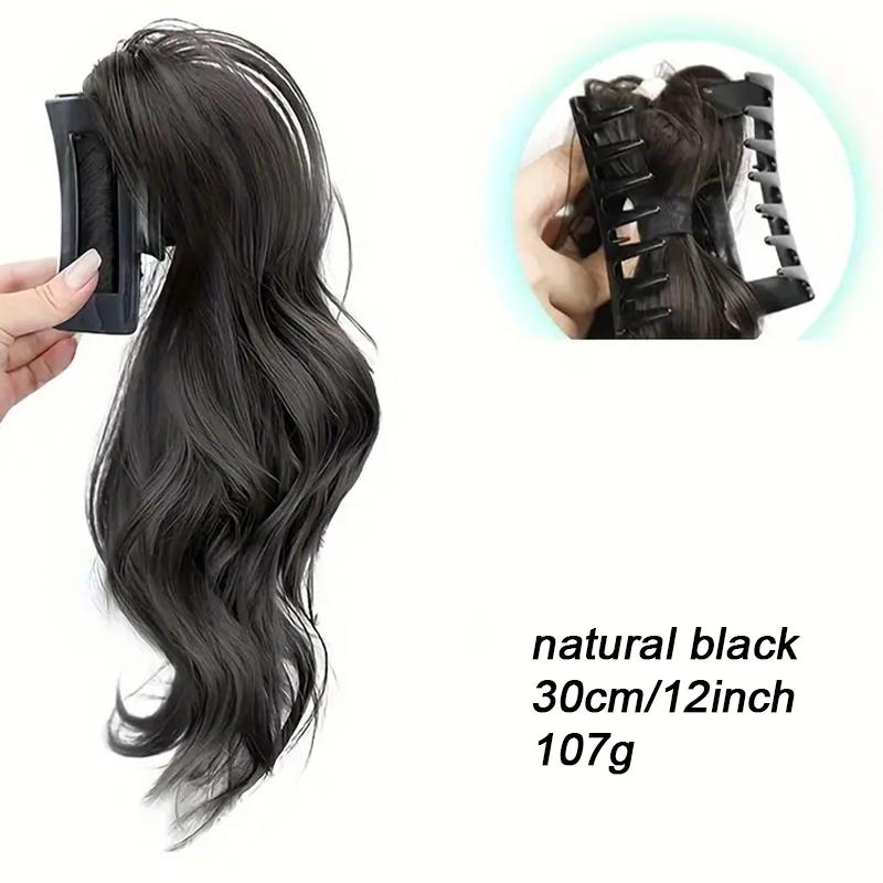 A Ponytail Wig with a Claw Clip and a Ponytail Braid Synthetic Grip Clip The Ponytail Is Elegant and Natural Suitable for Daily Use