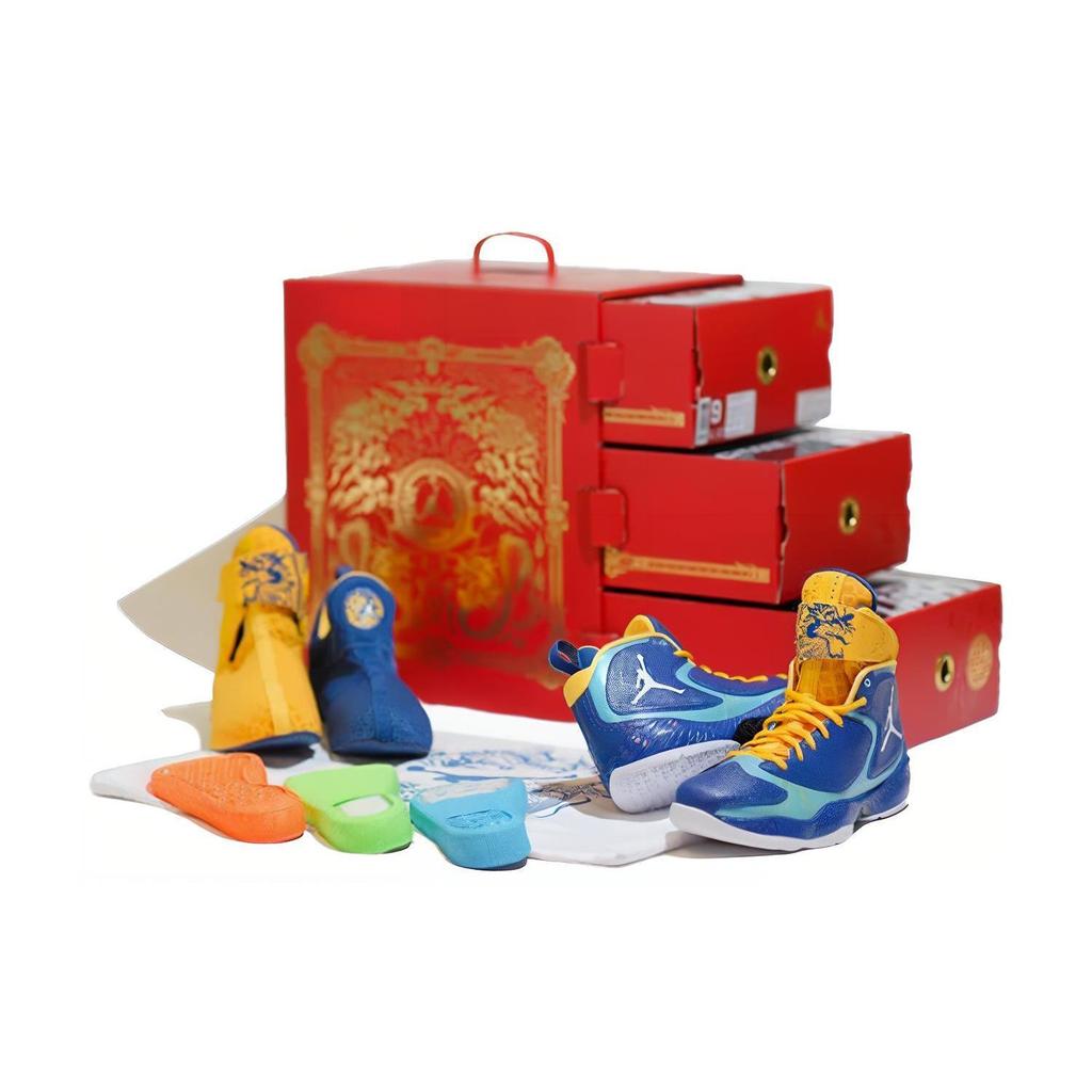 Air Jordan 2012 Deluxe 'Year of the Dragon' (Unisex) Storm Blue / White / Tidepool Blue Vintage Basketball Shoes 484654 401