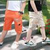 Летние детские шорты для мальчиков, однотонные спортивные штаны, свободные детские штаны с пятью точками, хлопковые повседневные шорты