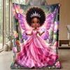 Fairy with Butterflies and Teddy Bears Theme blanket Lightweight Warm Flannel Blanket Decorative Throw Blanket for Home Decoration