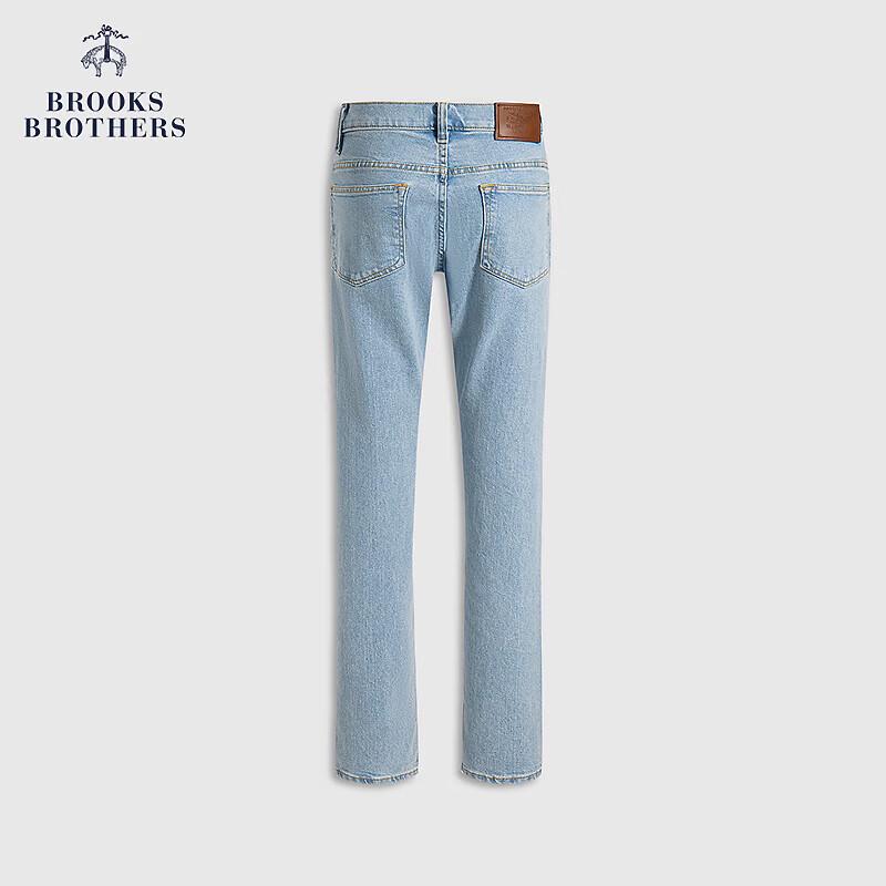 Мужские джинсы BrooksBrothers в американском стиле с ретро-кожаной заплаткой