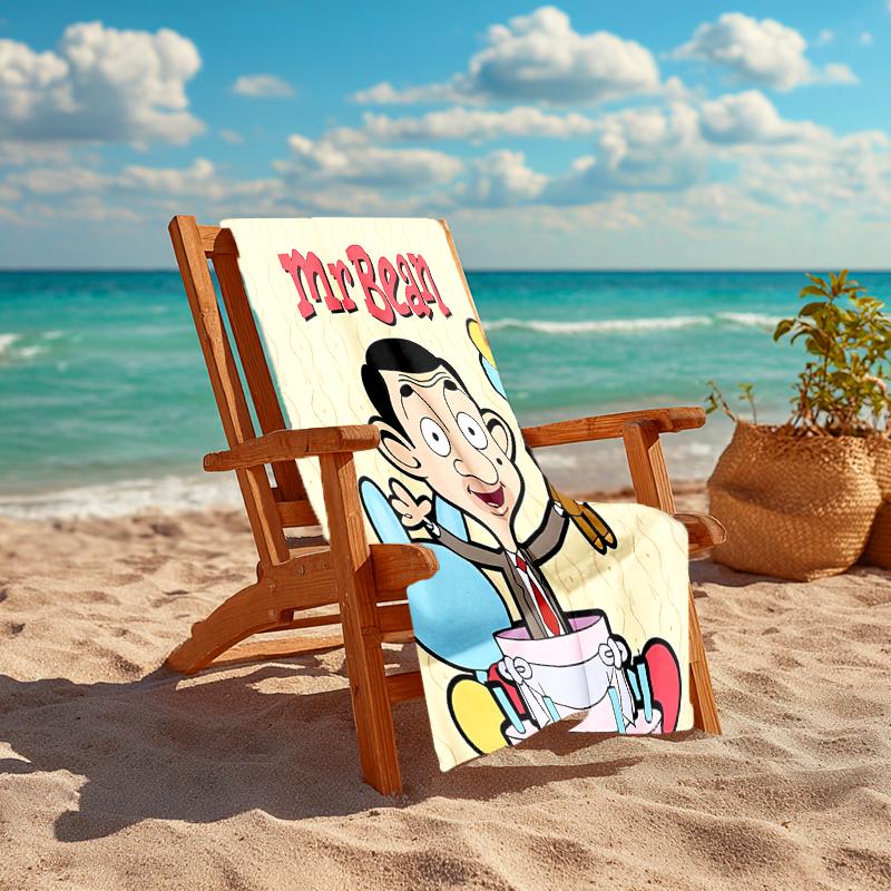 1pc Mr Bean2 Beach Towel, Comfortable and Thick, and Swimming/Bath/Picnic/Camping Towel, Suitable for Seaside Beaches