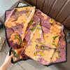 Print Satin Silk Square Scarf Hijab Women Bandana 90CM Headscarves Neckerchief Ladies Muffler Shawl Wrap Foulard Headband