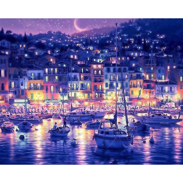 Алмазная мозайка ночной город