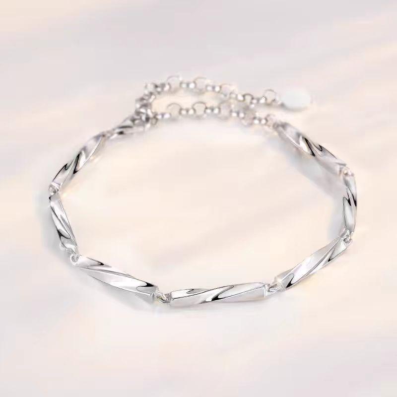 Браслет для пары из стерлингового серебра S925 пробы, легкий роскошный браслет в стиле меньшинства
