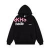 Oversize Graphic Print Hoodie Men Women Color Block Letter Streetwear Casual Loose Fit Pullover