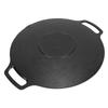 Double Handle BBQ Griddle Black Round Griddle Pan Durable Non Stick Grill Pan  Outdoor Camping