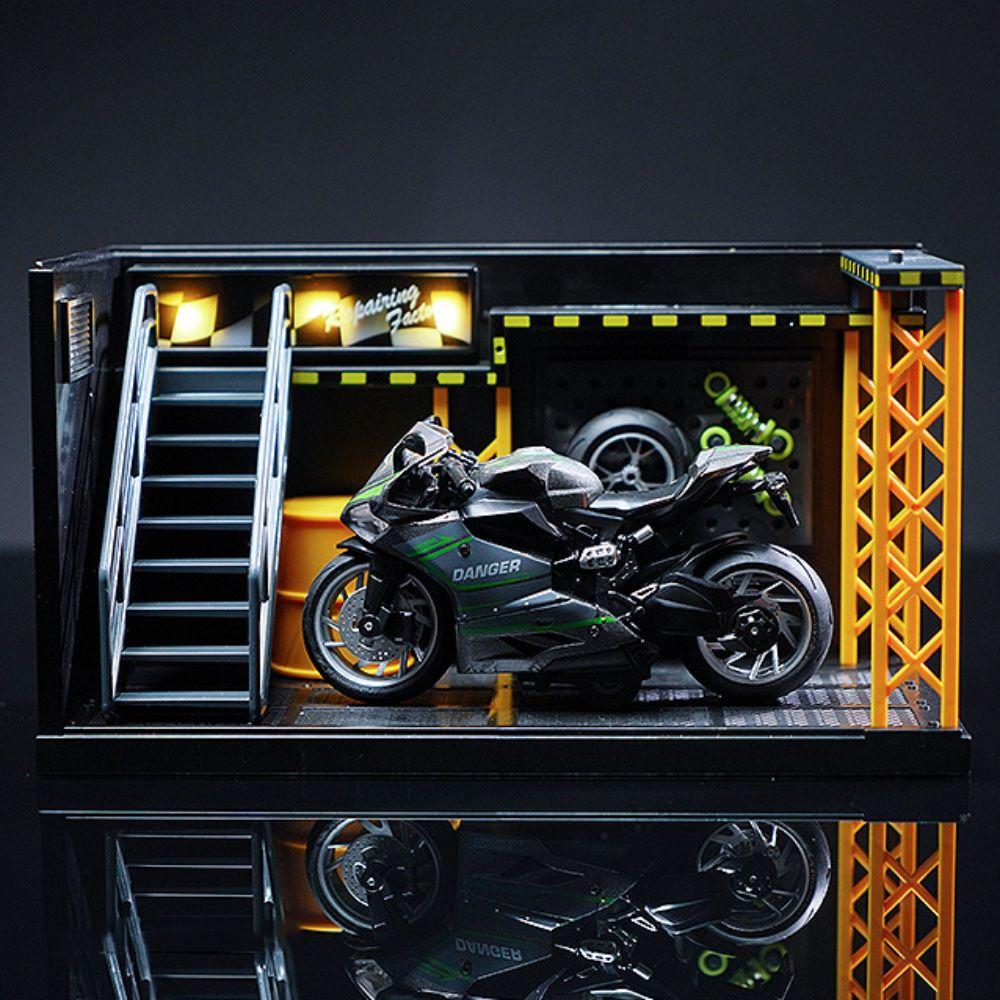 Diecast Zinc Zinc Alloy Lighting Parking Lot 1:24 1:32 Scale Car Model Display Car Garage Model  Assembly Toy