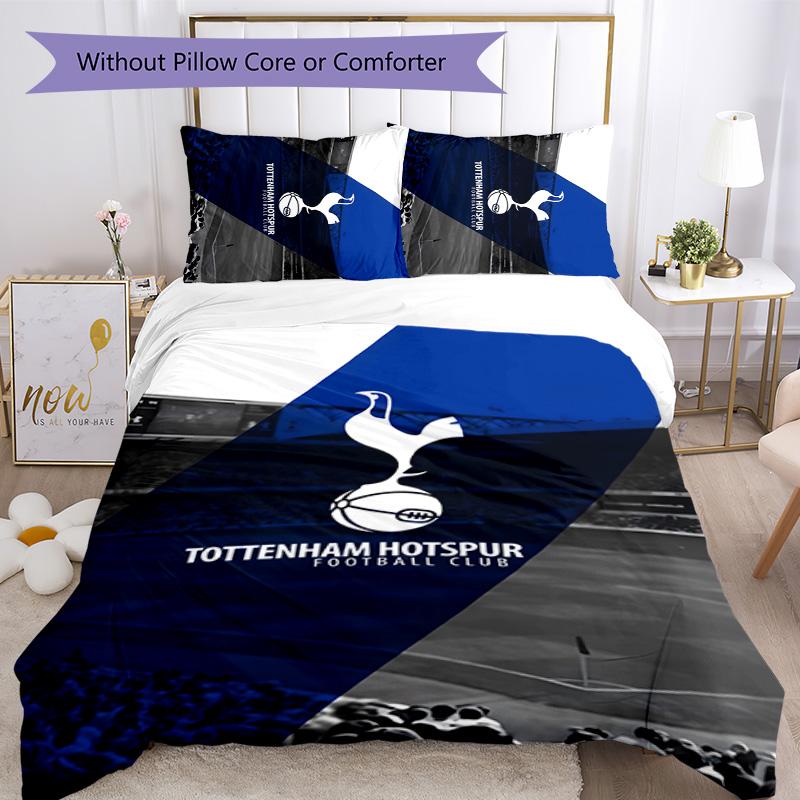 3pcs T-Tottenham Hotspur Design Cover Set - HD Printed Bedding with 1 Cover and 2 Pillowcases - Perfect for Home and Dorm Decor