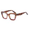 Reading Blue Light Filter Glasses Elegant Green Leopard Women'S Eyeglasses Presbyopia Magnifier Eyewear Square Thick Frames