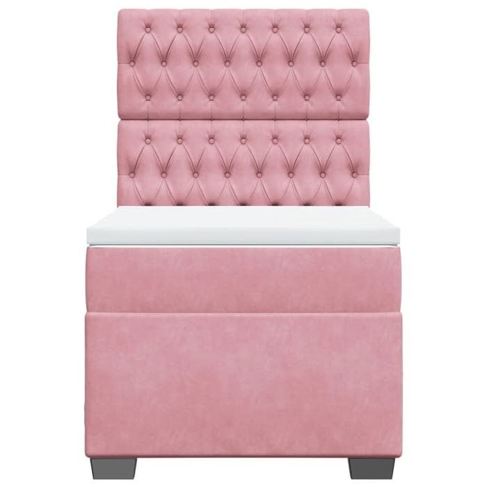 Cadre de lit avec matelas - Maison Exclusive - 80x200 cm - Velours - Tête de lit réglable
