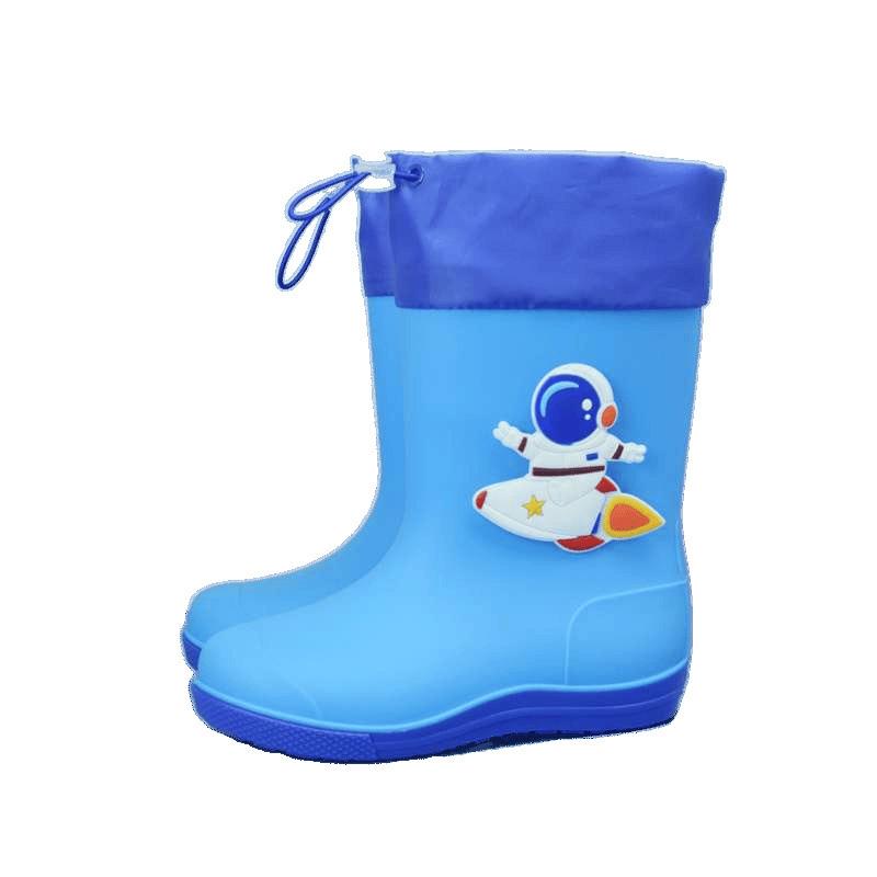 Big Children Rain Boots Boys Girls Baby Children Rain Shoes Non-slip Waterproof Children Cartoon Velvet Student Water Shoes Cute