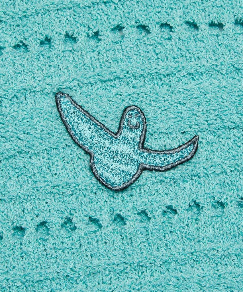 MARK GONZALES Crochet Short Sleeve Knit Cardigan - Teal Blue