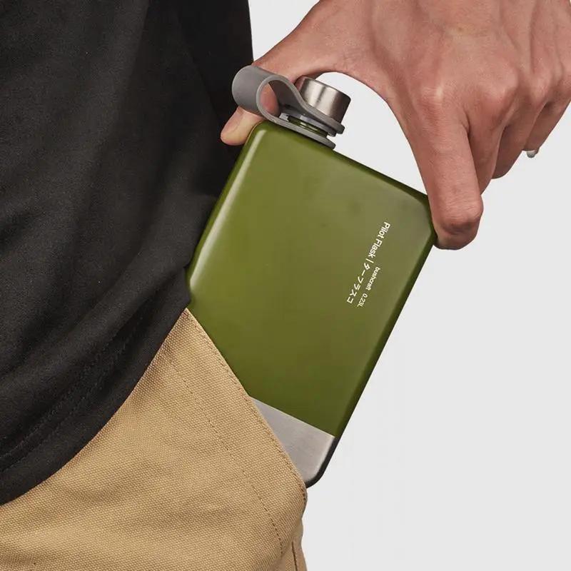 Плоские Бутылки для Воды для Путешествий Герметичные Компактные Бутылки для Воды Из Нержавеющей Стали Многоразовые Контейнеры для Алкоголя Пива Напитков