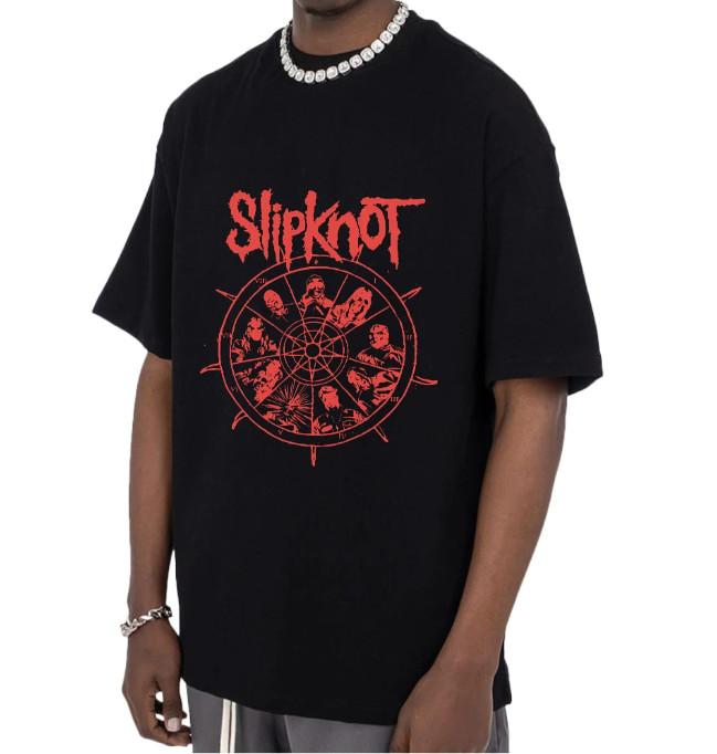 Slipknot Rock Heavy Metal Graphic Band T-Shirt Prepare for Hell Tour Pure Cotton Unisex T-Shirt