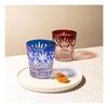 NARUMI Glass Works Prince Pair Rock Glasses, 270cc, Blue & Red Cased Glass, Kiriko Whiskey Glass, Ol