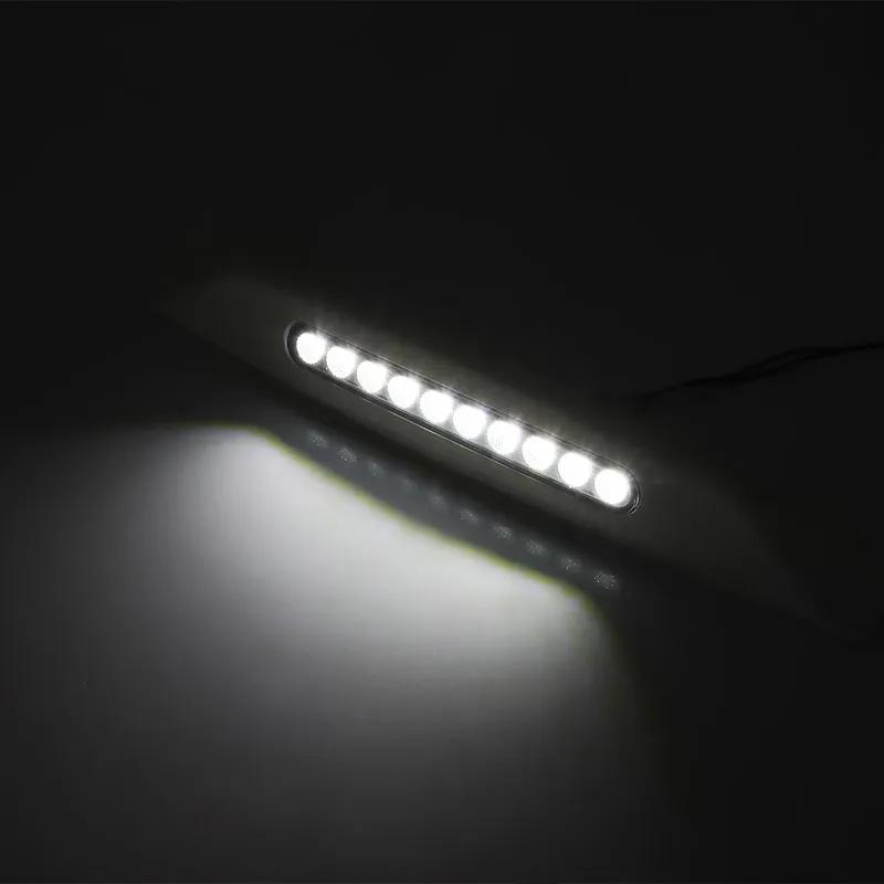 QC Porch Light White 10LED Awning Lamp RV Caravan Awning Porch Light Bar Van Travel Trailer Camper Trailer Exterior Lamp 6000K