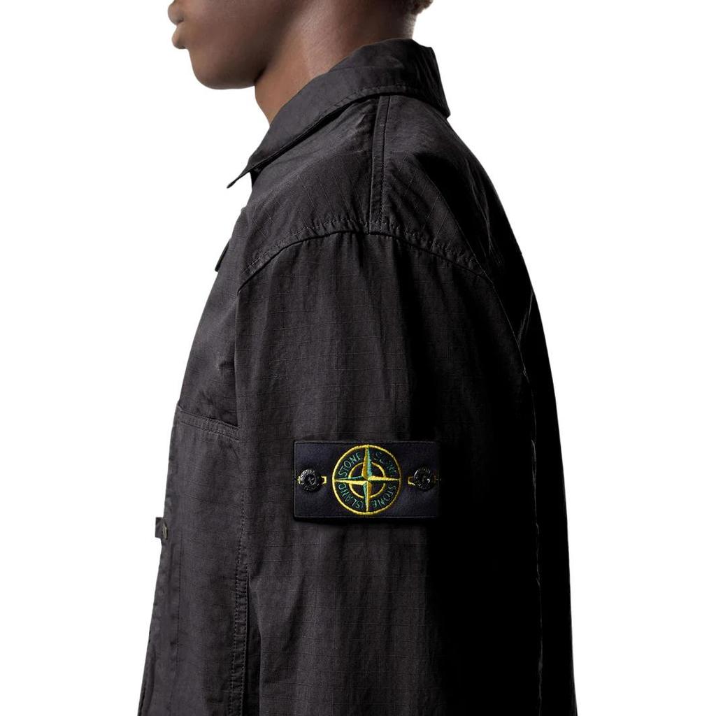 Stone Island Solid Color Pocket Zip Long Sleeve Shirt Men shirts L1S151200005S0298V0029