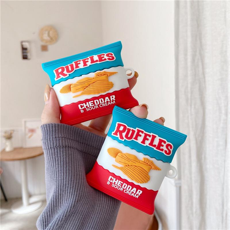 3D Чеддер картофельные чипсы еда ударопрочный защитный силиконовый чехол для наушников Airpods Pro 2 чехол для детей мальчиков девочек Funda