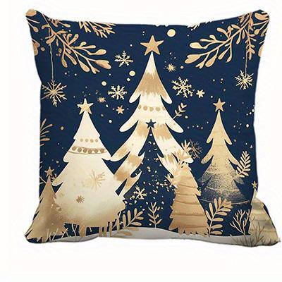 Short Plush Material Pillowcasehome Decor Merry Christmas & Holiday Tree-Patterned Pillows Pattern Cushion Cover Suitable For So
