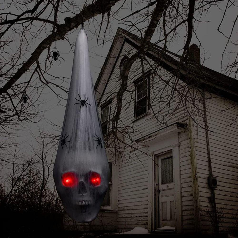 Cloth Halloween Glowing Skull Head Hanging Simulation Skull Head Realistic   Party
