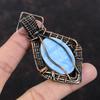 Подвеска Owyhee Blue Opal, подвеска с медной проволокой, высококачественные ювелирные изделия с драгоценными камнями, подвеска ручной работы, обмотанная медной проволокой, подарок для женщин