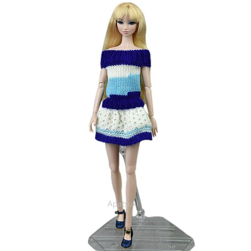 Вязаный вручную свитер ручной работы для куклы Барби, наряды, платье, 1/6, аксессуары для кукол, игрушки для детей, подарок
