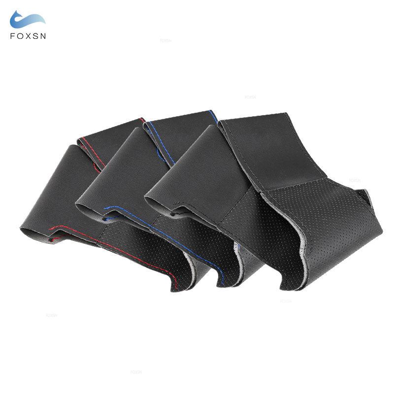 Для Mercedes Benz A45 AMG W176 C63 W204 CLA C117 CLS S-модель 2011-2016 ручная оплетка автомобильного чехла на руль защитная кожаная отделка