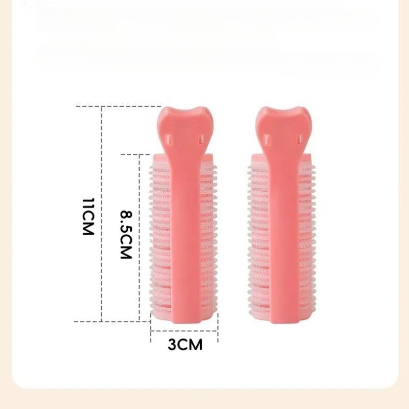 2Pcs Fluffy Bangs Roller Hair Root Fluffy Hair Clips Self-adhesive Seamless No Damage Head Top Styling Curling Barrel Roller