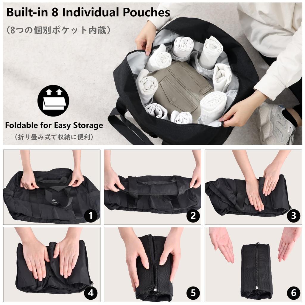 JEELAD Boston Travel Duffel Carry Travel Large Water Business 2 Nights 3 School Bag, Bag, 3WAY, Foldable, Bag, Bag, Bag, Capacity, Lightweight,