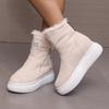 Chunky Platform Wedge Heel Furry Ankle Boots Women 2025 Winter Side Zip Thick Bottom Fluffy Fur Snow Boots Warm Plush Suede Shoe