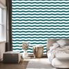 Wallpaper Stripes Turquoise and White, Soft Forms for Living Room and Bedroom 50x1000