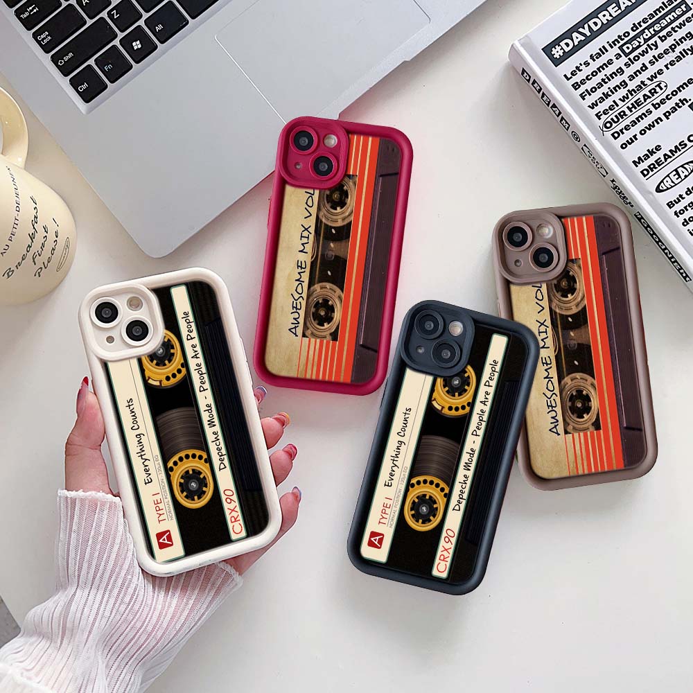 Sky Eye Ladder Phone Case for iPhone 15 14 13 12 Samsung A15 A25 A24 S23 FE Huawei Honor 90 Angel Eye Soft Cover A19 Original Retro Cassette Tape Art
