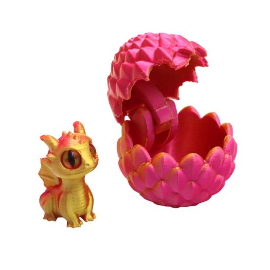 3D Printed Dragon Egg Ornament Mini Dragon Figurine Toy Desktop Dragon Egg with Miniature Dragon Inside Decoration