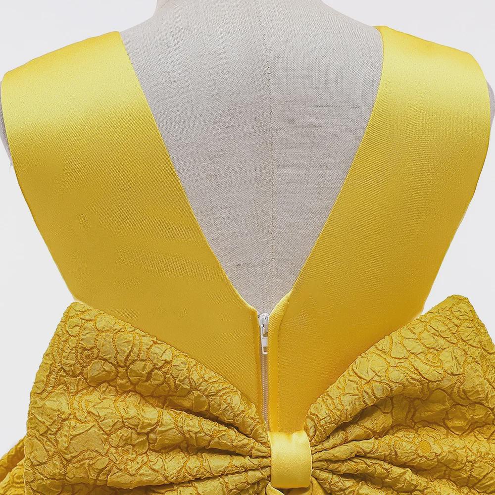 2024 European & American Flower Girl Backless Princess Dress with Bow