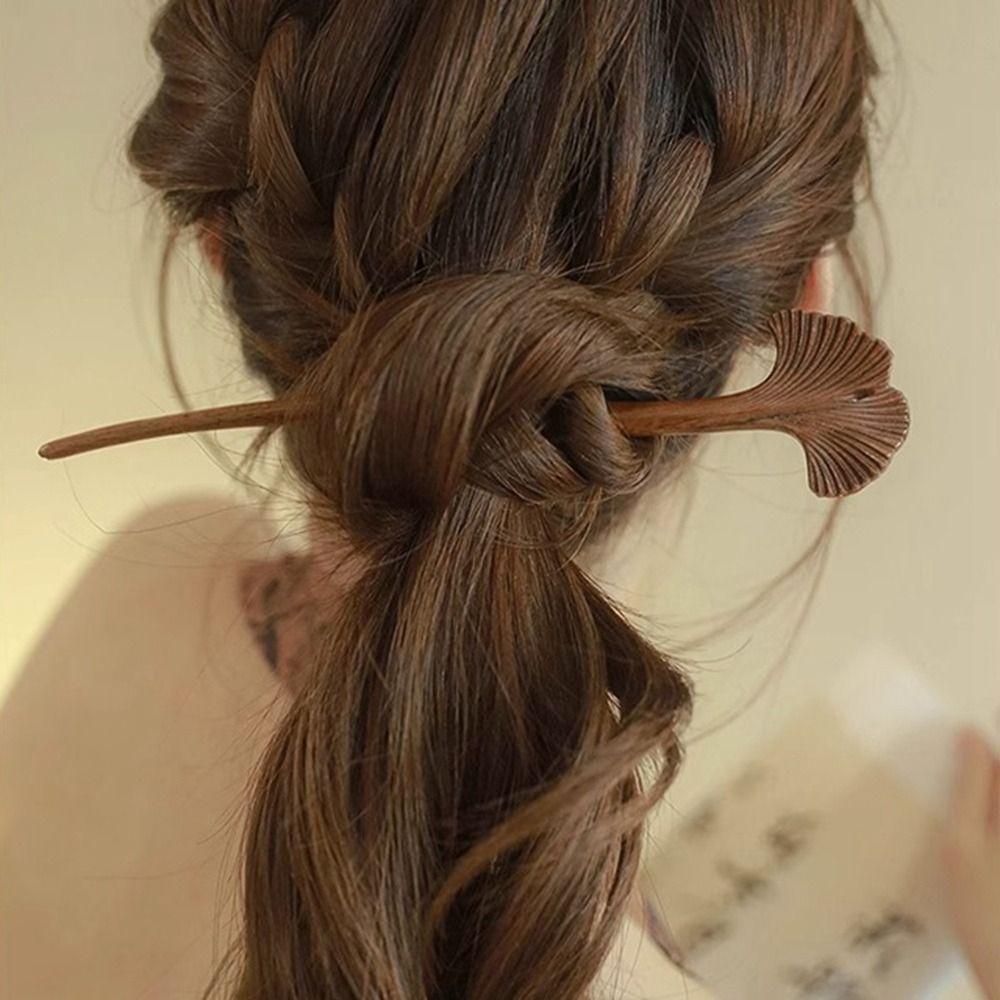 Wood Chinese Style Hairpin Cat Hanfu Headwear Antique Wooden Hair Stick  Girl Hair Accessories