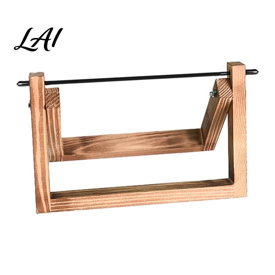 Solid Wood Yarn Dispenser Wooden Crochet Holder Rotatable Portable Organizer Rack Stable Stand for Travel Mortise And Tenon Frame Home or