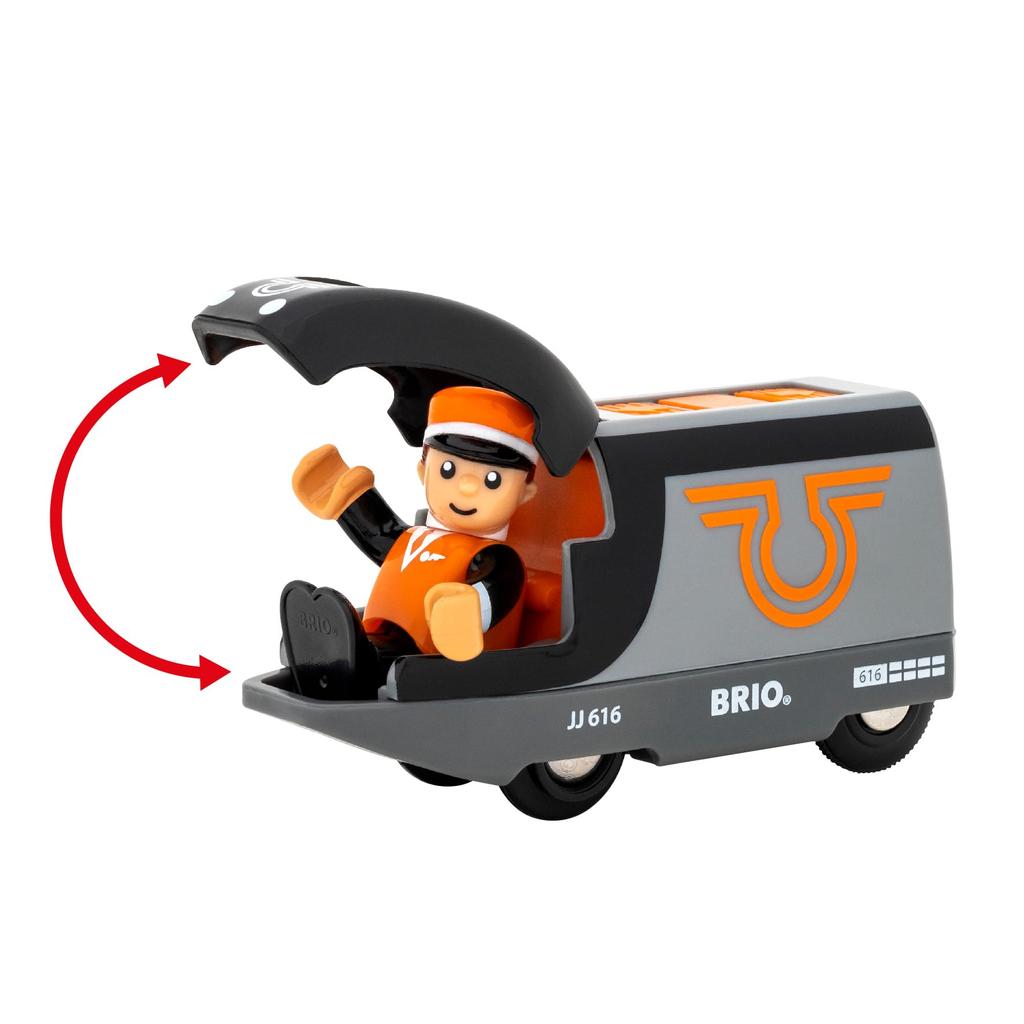 BRIO Power Travel Engine 36047, Wooden Rail Electric Train Locomotive, Ages 3 and Up