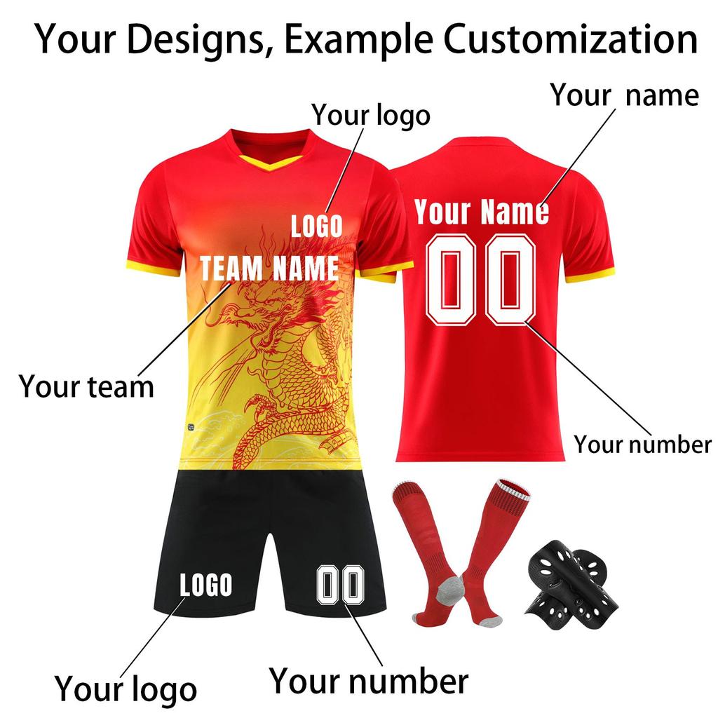 Personalised Shirts Kit Mens Girls With Name Number Custom Football Jerseys For Boys Training Suit