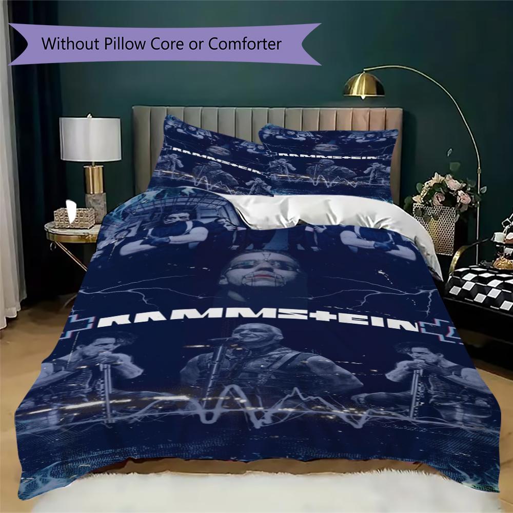 Rammstein Industrial Metal Style Bedding 1 Duvet Cover 2 Pillowcase Without Core Without Core Christmas Birthday Gift Soft And Comfortable