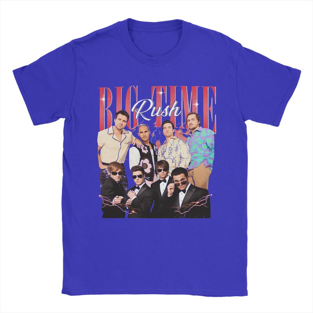Футболка группы Big Time Rush Летняя 100% хлопковая футболка для мужчин Модная футболка с принтом Футболка с коротким рукавом Y2K Смешные футболки