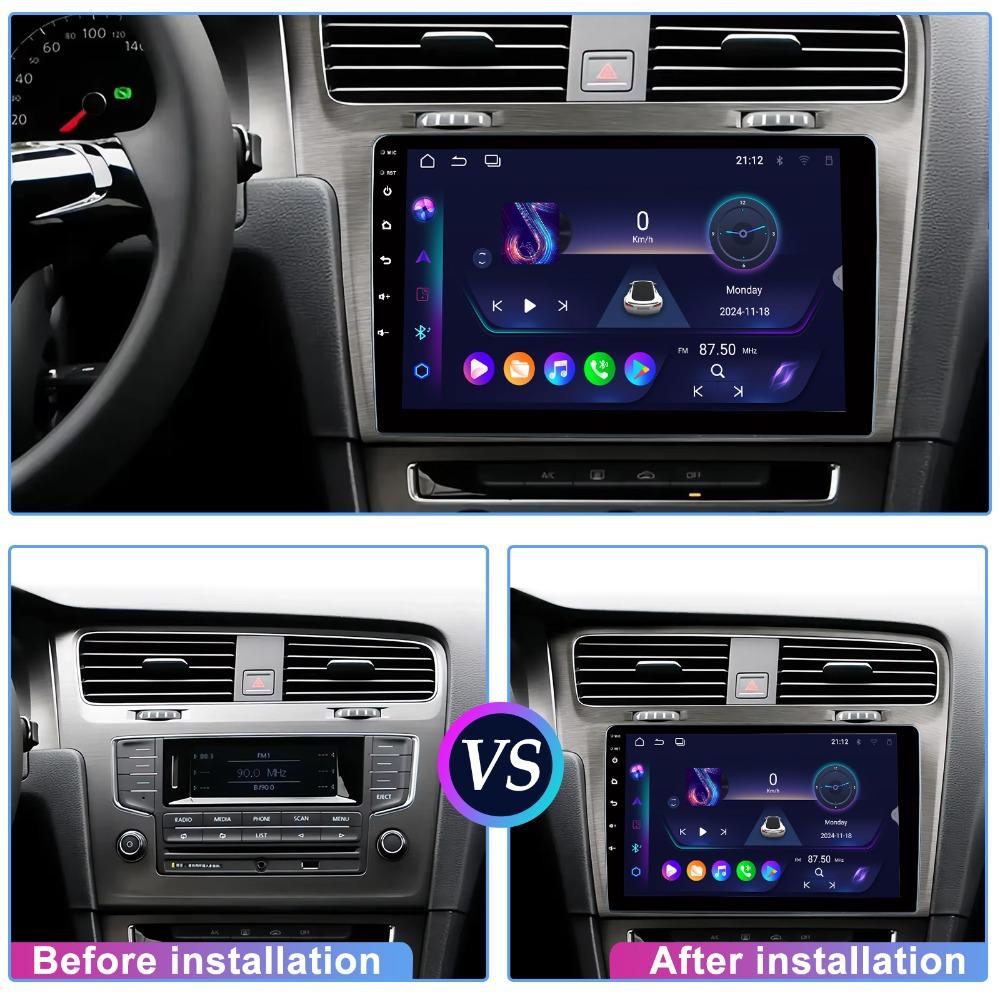 Android 14 Автомобильный Радио Мультимедийный Плеер Авторадио Carplay true 1 Din Универсальное Головное Устройство Авто Аудио Стерео Автомобильный GPS Навигатор WIFI DSP