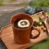 Japanese Creative Mug with Handle, Office Coffee Cup, Jujube Wooden Mug, Household High Temperature Tea Cup, Cup Utensils
